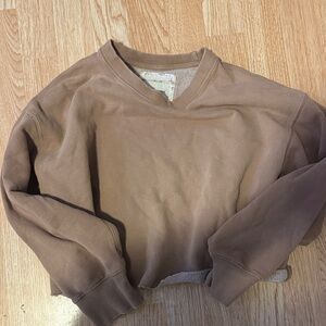 American Eagle Outfitters Tan V-Neck Sweater